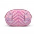 LH6834 - Miss Lulu Quilted Heart and Chevron Cross Body and Bum Bag - Iridescent Pink
